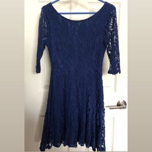 Lush 3/4 Sleeve Lace Dress